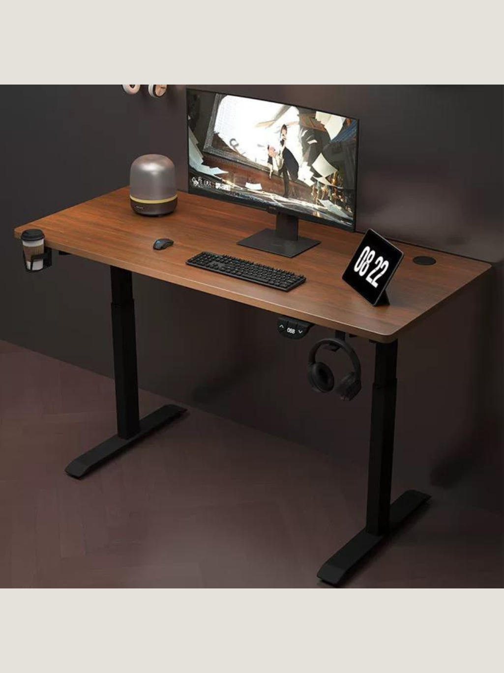 Electric Standing Table - Brown/Black