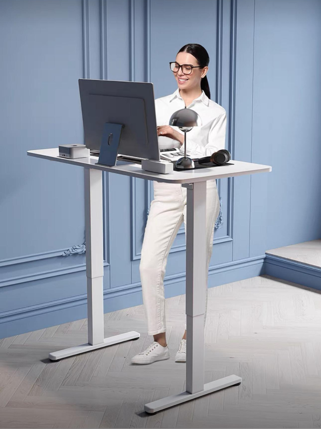Electric Standing Table - All White