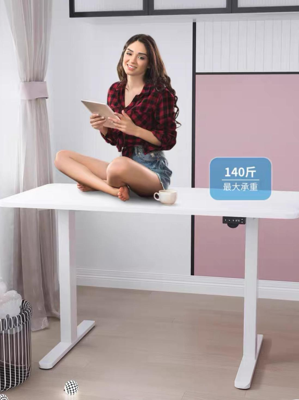 Electric Standing Table - All White