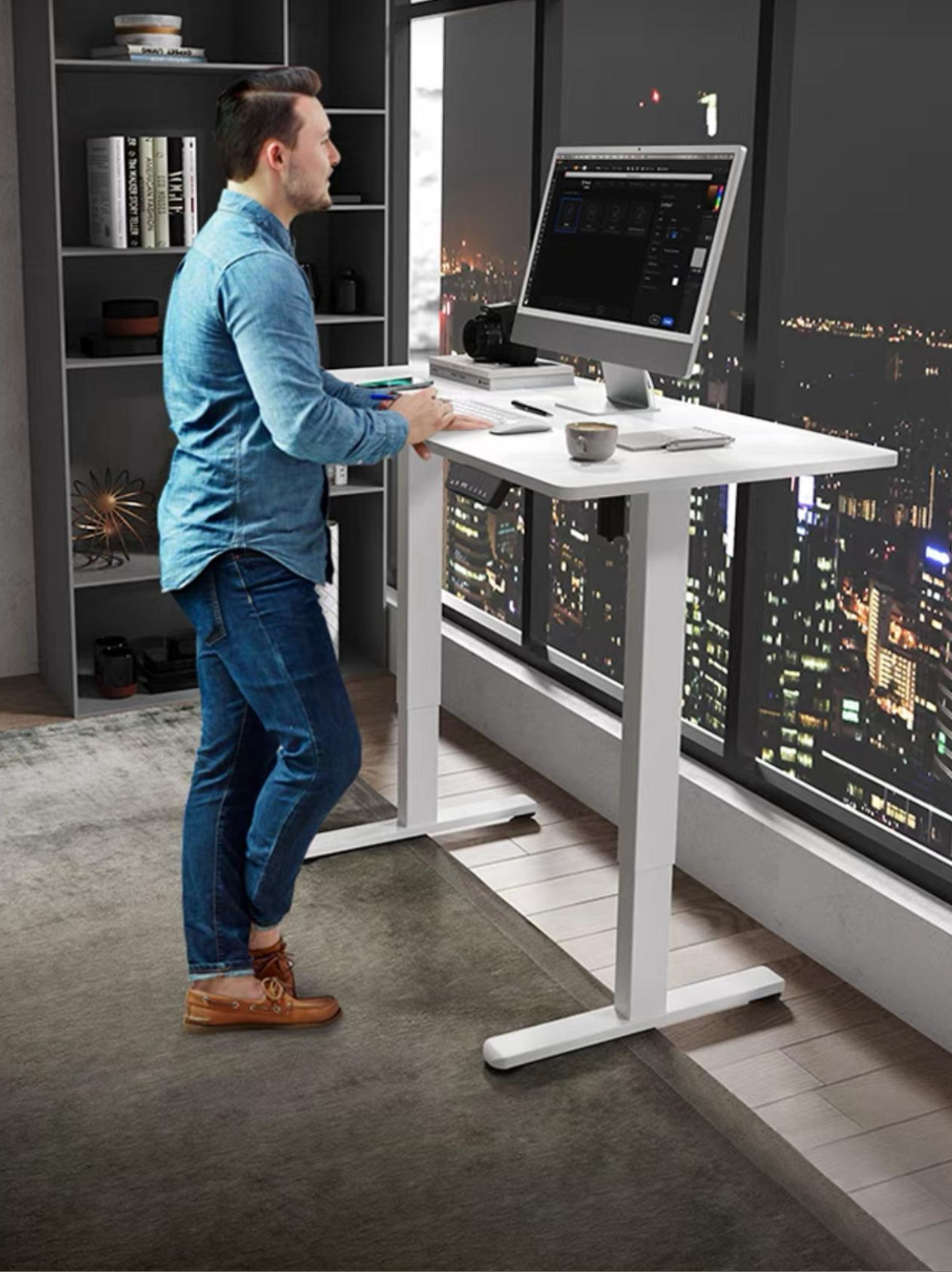 Electric Standing Table - All White