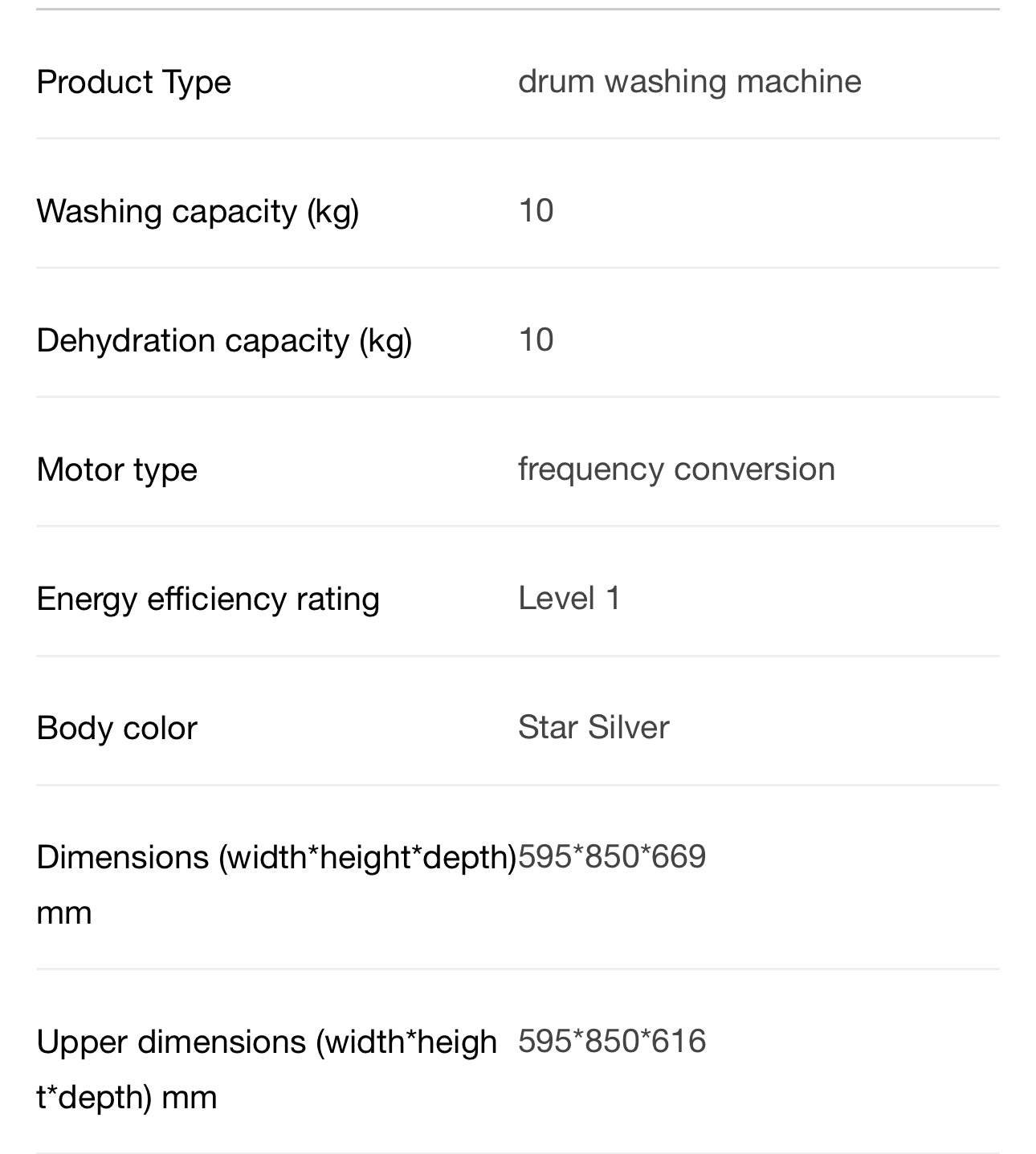 10KG Washing Machine