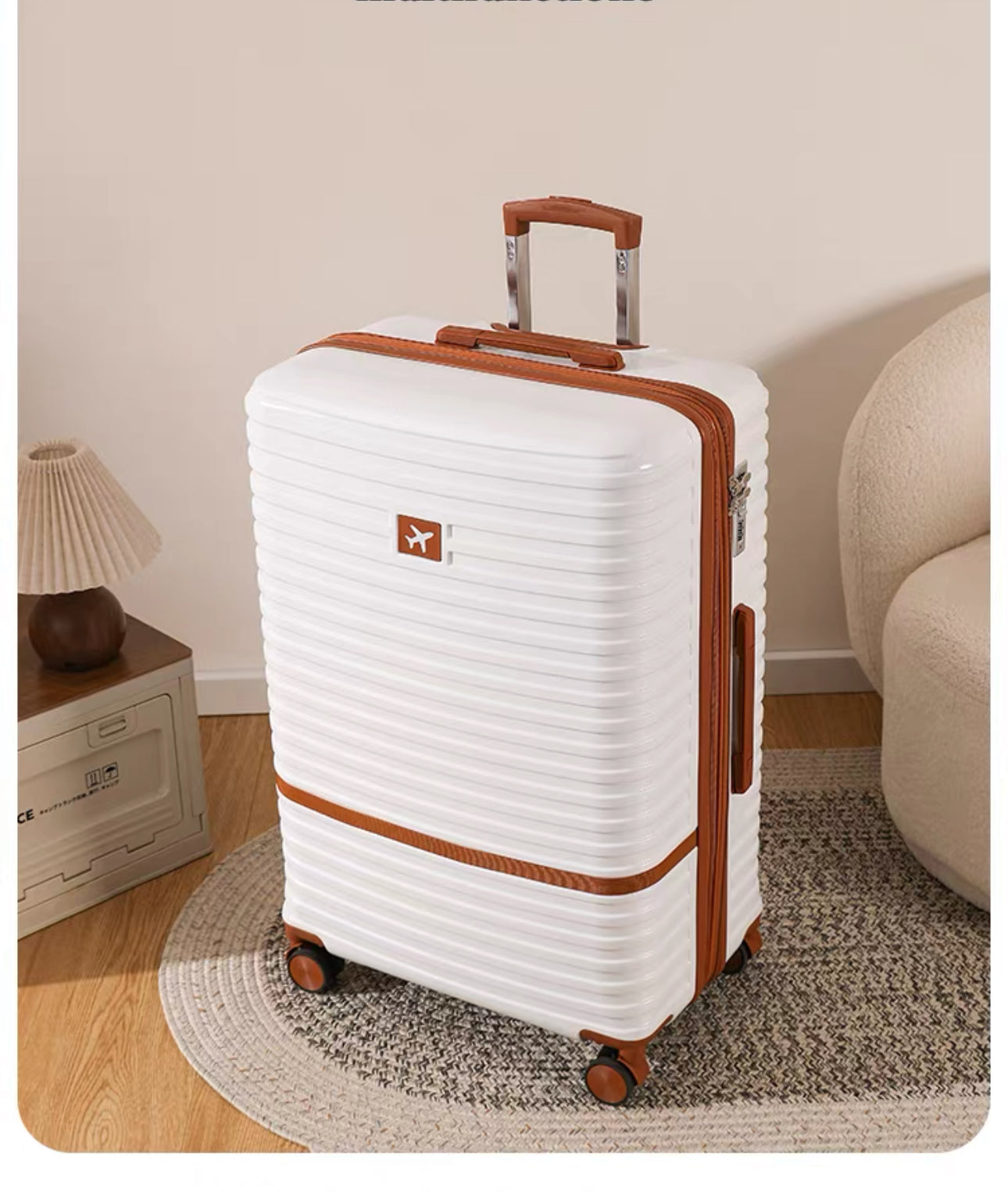 White 3 in 1 suitcase ( Zipped )